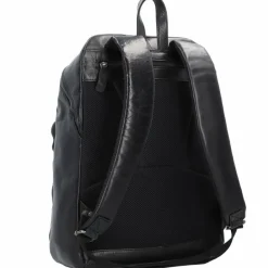 Plevier Rock Amaril Business-Rucksack Leder 43 cm Laptopfach schwarz
