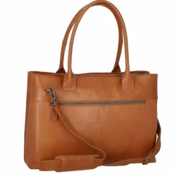 Plevier Schultertaschen<Rock Amber Schultertasche Leder 43 cm Laptopfach cognac