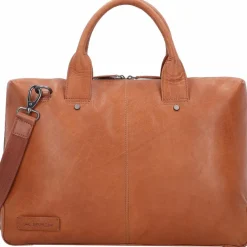 Best Plevier Rock Basalt Aktentasche Leder 41 cm Laptopfach cognac