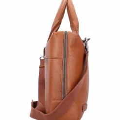 Best Plevier Rock Basalt Aktentasche Leder 41 cm Laptopfach cognac