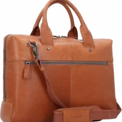 Best Plevier Rock Basalt Aktentasche Leder 41 cm Laptopfach cognac