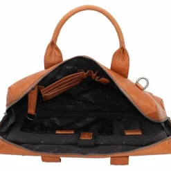 Best Plevier Rock Basalt Aktentasche Leder 41 cm Laptopfach cognac