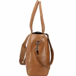 Clearance Plevier Rock Copal Schultertasche Leder 44 cm Laptopfach cognac