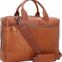 Plevier Laptoptaschen|Aktentaschen<Rock Flint Aktentasche RFID Schutz Leder 41 cm Laptopfach cognac
