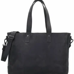 Hot Plevier Shopper Tasche Leder 41 cm Laptopfach schwarz