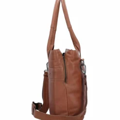 Plevier Schultertaschen<Structure Antilla Schultertasche RFID Schutz Leder 40 cm Laptopfach cognac