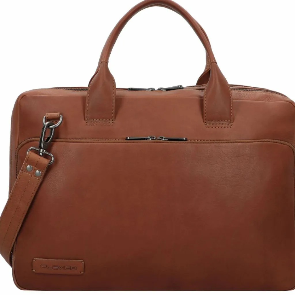 Outlet Plevier Structure Petronas Aktentasche Leder 40 cm Laptopfach cognac