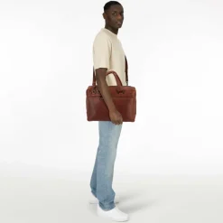 Plevier Laptoptaschen|Aktentaschen<Vintage Bill Aktentasche Leder 40 cm Laptopfach cognac