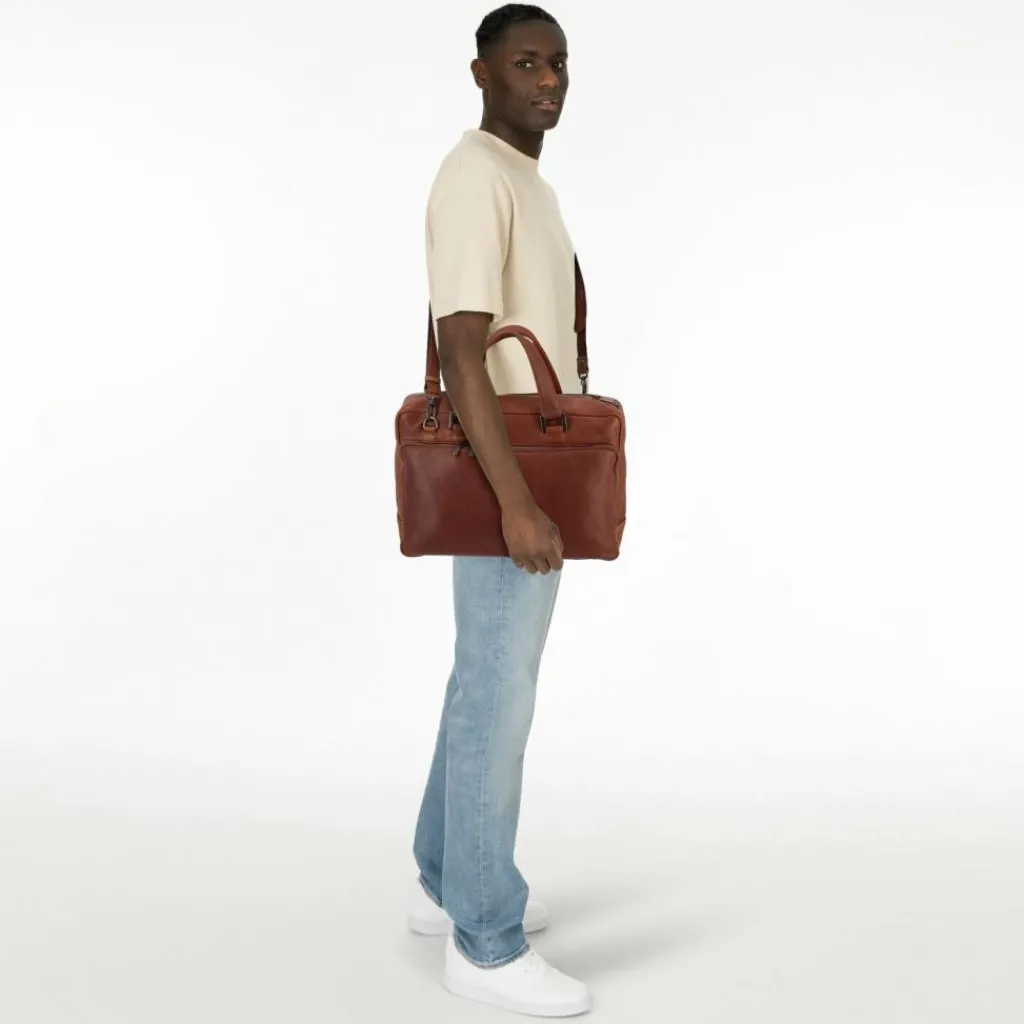 Plevier Laptoptaschen|Aktentaschen<Vintage Bill Aktentasche Leder 40 cm Laptopfach cognac