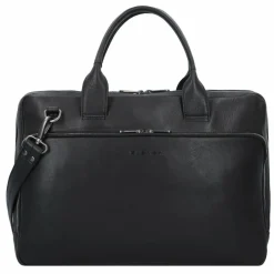 Online Plevier Vintage Larry Aktentasche Leder 40 cm Laptopfach schwarz