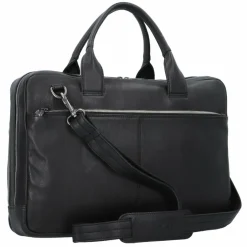 Online Plevier Vintage Larry Aktentasche Leder 40 cm Laptopfach schwarz
