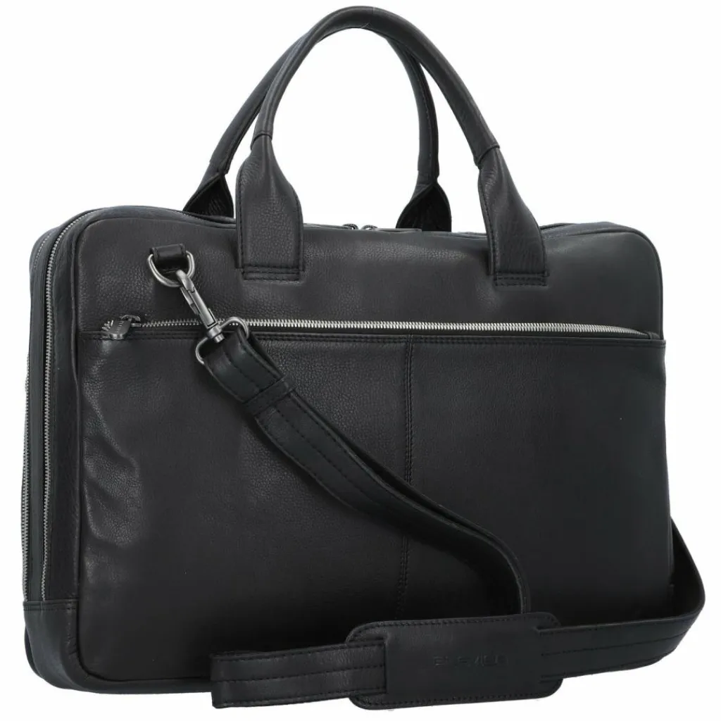 Online Plevier Vintage Larry Aktentasche Leder 40 cm Laptopfach schwarz