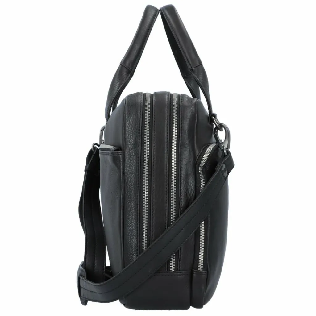 Online Plevier Vintage Larry Aktentasche Leder 40 cm Laptopfach schwarz
