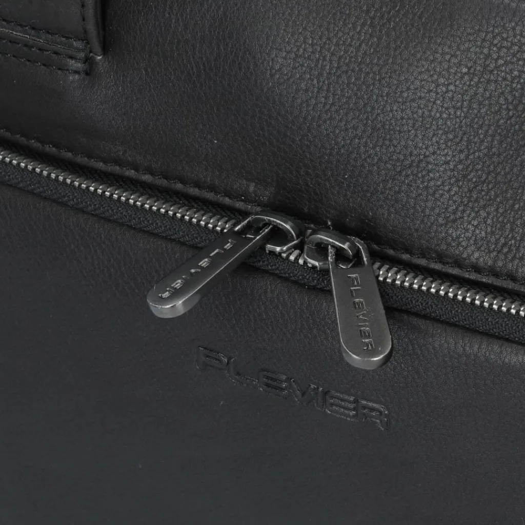 Online Plevier Vintage Larry Aktentasche Leder 40 cm Laptopfach schwarz