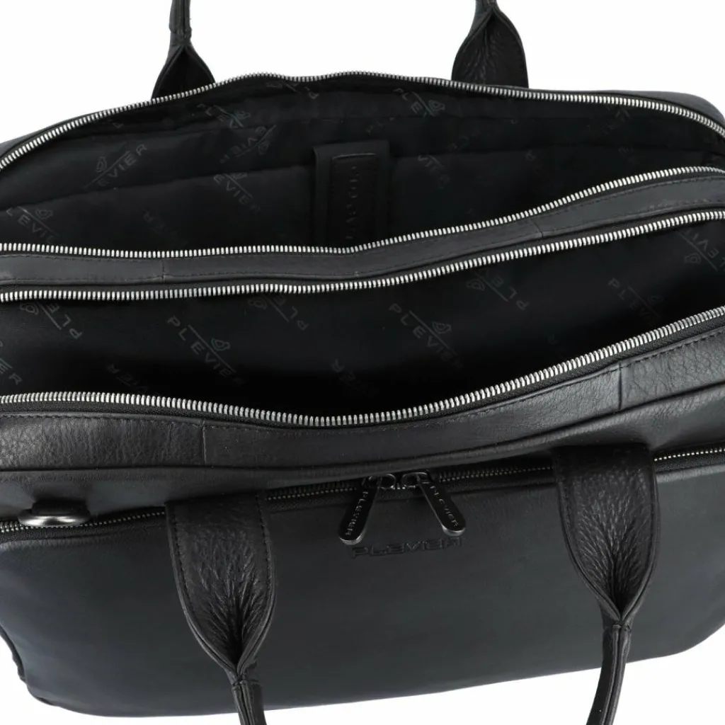 Online Plevier Vintage Larry Aktentasche Leder 40 cm Laptopfach schwarz