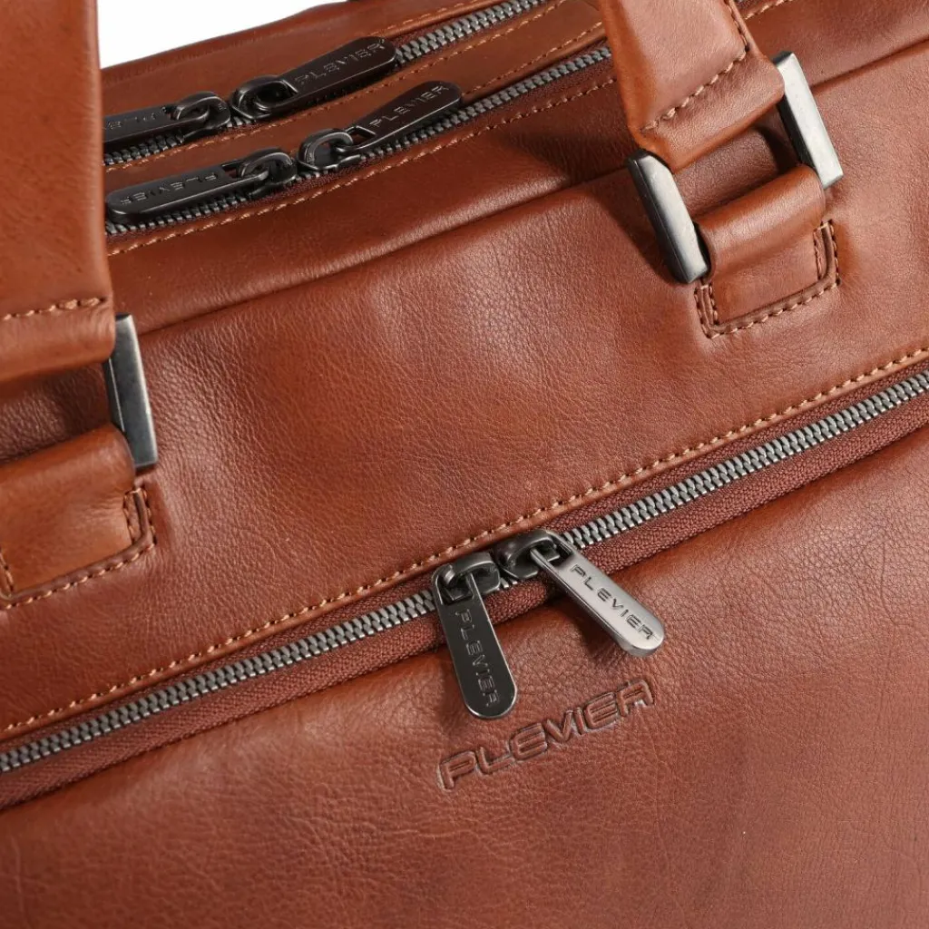 Plevier Laptoptaschen|Aktentaschen<Vintage Larry Aktentasche Leder 40 cm Laptopfach cognac