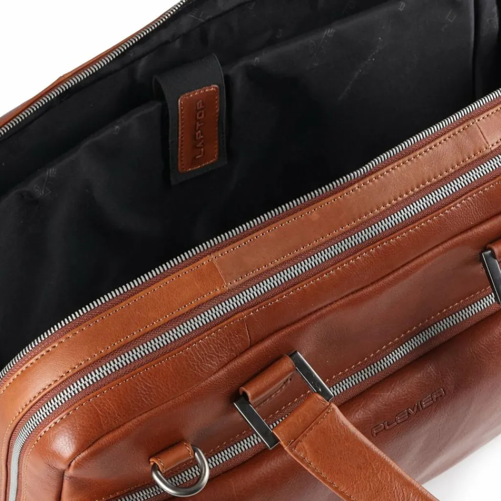 Plevier Laptoptaschen|Aktentaschen<Vintage Larry Aktentasche Leder 40 cm Laptopfach cognac
