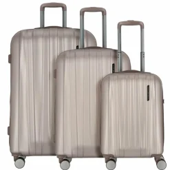 Polestream Koffersets Als Hartgepäck|Koffersets 3-Teilig<Moonrock 4 Rollen Kofferset 3-teilig mit Dehnfalte rosesilver brushed