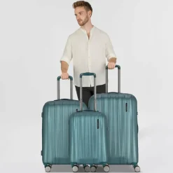 Polestream Koffersets Als Hartgepäck|Koffersets 3-Teilig<Moonrock 4 Rollen Kofferset 3-teilig mit Dehnfalte deepsea green brushed