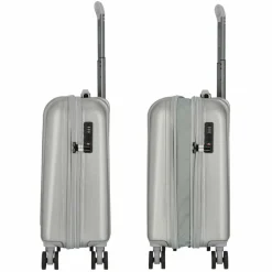 New Polestream Moonrock 4 Rollen Kabinentrolley 55 cm mit Dehnfalte silver brushed