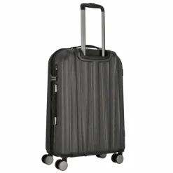Polestream Hartgepäck|4-Rollen Koffer<Moonrock 4 Rollen Trolley 69 cm mit Dehnfalte black brushed