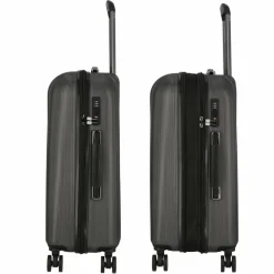 Polestream Hartgepäck|4-Rollen Koffer<Moonrock 4 Rollen Trolley 69 cm mit Dehnfalte black brushed