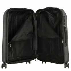 Polestream Hartgepäck|4-Rollen Koffer<Moonrock 4 Rollen Trolley 69 cm mit Dehnfalte black brushed