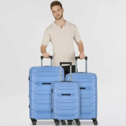 Sale Polestream Strz by Asteroid 4 Rollen Kofferset 3-teilig mit Dehnfalte ice blue