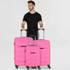 Polestream Koffersets Als Hartgepäck|Koffersets 3-Teilig<Strz by Asteroid 4 Rollen Kofferset 3-teilig mit Dehnfalte intense magenta