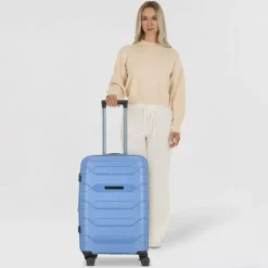 Polestream 4-Rollen Koffer|Hartgepäck<Strz by Asteroid 4 Rollen Trolley M 64 cm mit Dehnfalte ice blue