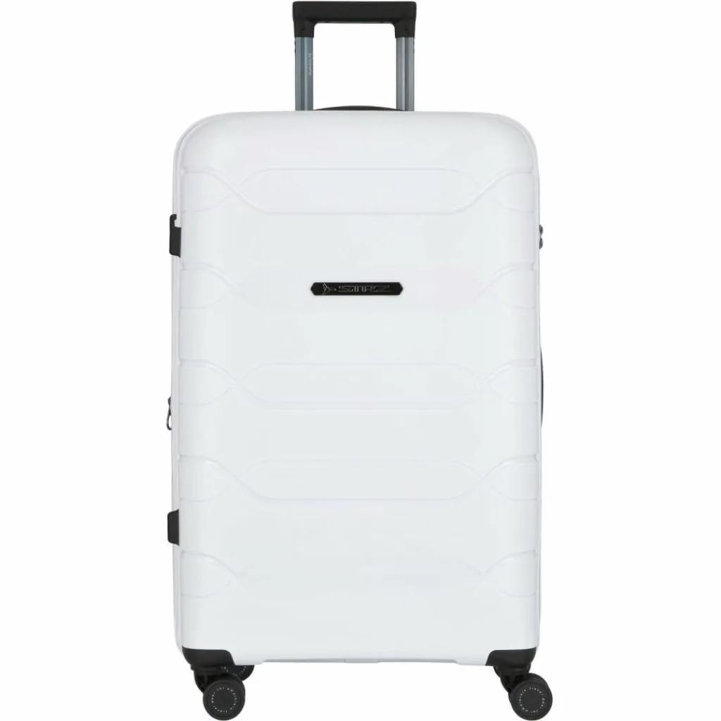 Polestream Hartgepäck|4-Rollen Koffer<Strz by Asteroid 4 Rollen Trolley L 74 cm mit Dehnfalte pearl white