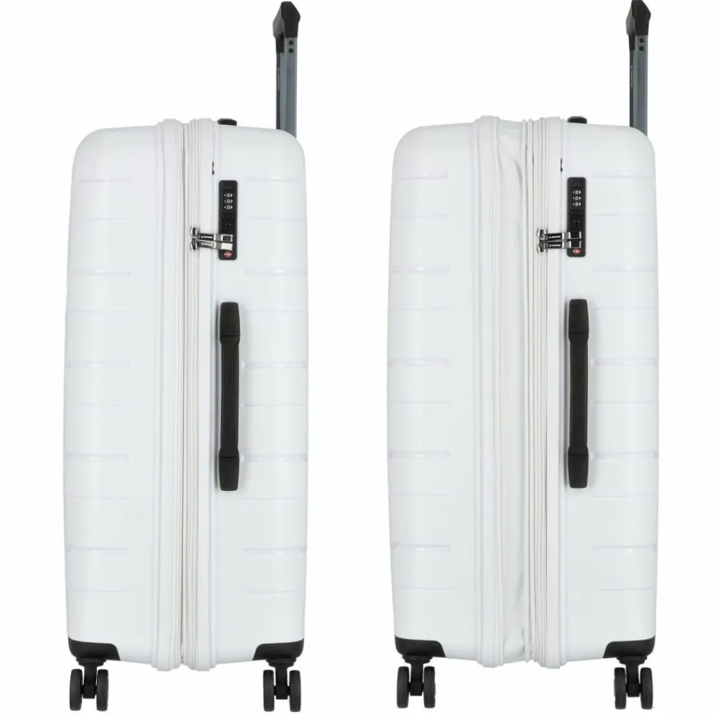 Polestream Hartgepäck|4-Rollen Koffer<Strz by Asteroid 4 Rollen Trolley L 74 cm mit Dehnfalte pearl white