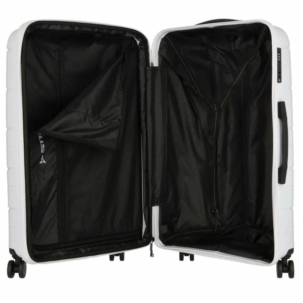 Polestream Hartgepäck|4-Rollen Koffer<Strz by Asteroid 4 Rollen Trolley L 74 cm mit Dehnfalte pearl white