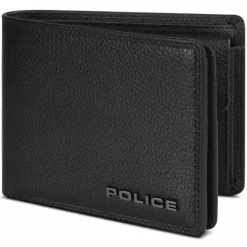 Herren Police Geldbörse RFID Leder 12 cm ausklappbar mit Reißverschlussfach