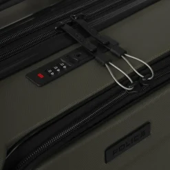 Sale Police London 4 Rollen Kabinentrolley 55 cm Laptopfach mit Dehnfalte cool olive
