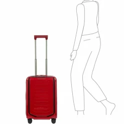 Best Porsche Design Roadster 4 Rollen Kabinentrolley S 55 cm Laptopfach mit Dehnfalte carmine red