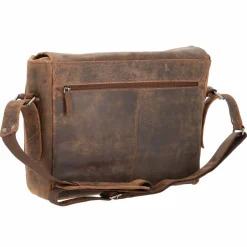 Pride and Soul Umhängetaschen<Ben Umhängetasche Leder 33 cm Laptopfach braun