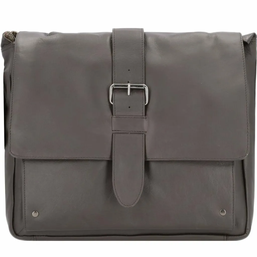 New Pride and Soul Neo Messenger Tasche Leder 33 cm Laptopfach dunkelbraun