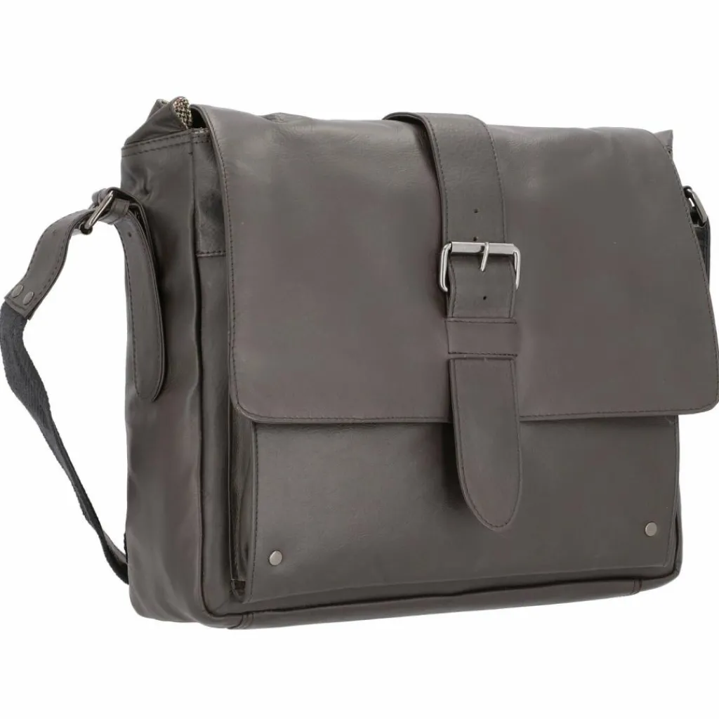 New Pride and Soul Neo Messenger Tasche Leder 33 cm Laptopfach dunkelbraun
