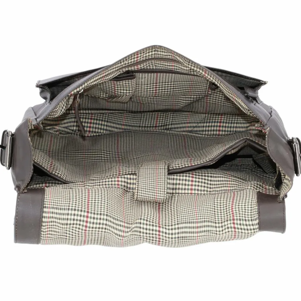 New Pride and Soul Neo Messenger Tasche Leder 33 cm Laptopfach dunkelbraun