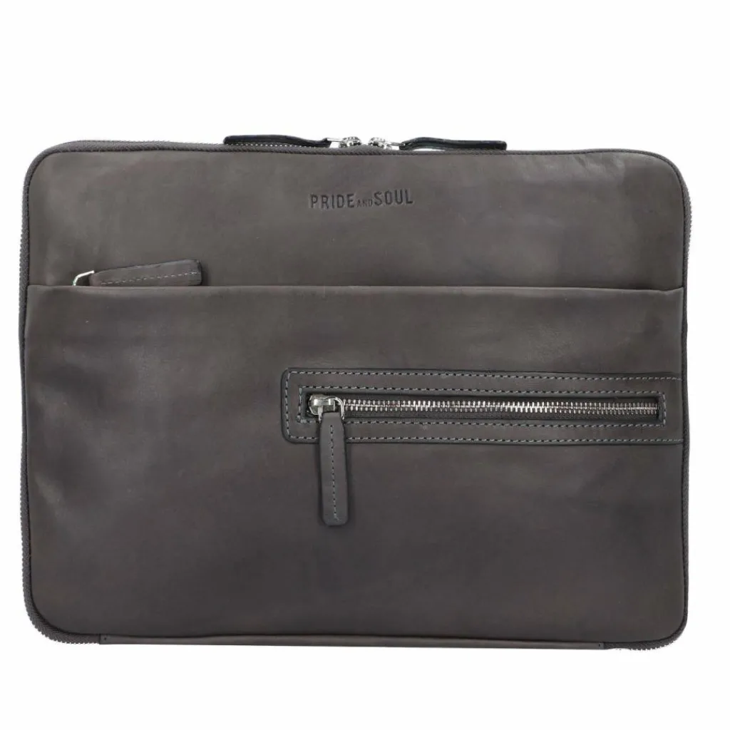 Discount Pride and Soul Terra Schreibmappe Leder 34 cm grau