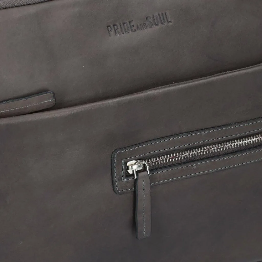 Discount Pride and Soul Terra Schreibmappe Leder 34 cm grau