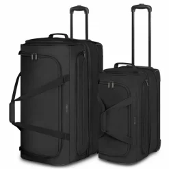 New Redolz Duffle Essentials 2-Rollen Reisetasche Set 2 tlg. M+L mit Dehnfalte black