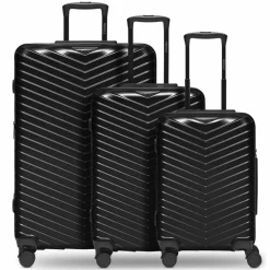 Sale Redolz Essentials 18 4 Rollen Kofferset 3-teilig mit Dehnfalte metallic-black shiny