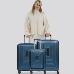 Redolz Koffersets Als Hartgepäck|Koffersets 3-Teilig<Essentials 14 4 Rollen Kofferset 3-teilig mit Dehnfalte dark blue metallic