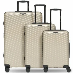 Redolz Koffersets Als Hartgepäck|Koffersets 3-Teilig<Essentials 18 4 Rollen Kofferset 3-teilig mit Dehnfalte metallic-greige shiny