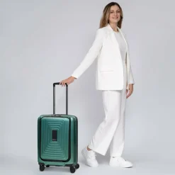 Redolz Hartgepäck Kabinengepäck|4-Rollen Kabinentrolleys<Essentials 14 4 Rollen Kabinentrolley S 55 cm Laptopfach mit Dehnfalte pearl-green metallic