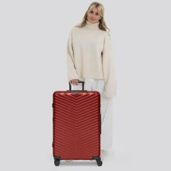 Redolz Hartgepäck|4-Rollen Koffer<Essentials 18 4 Rollen Trolley 76 cm mit Dehnfalte metallic-red shiny