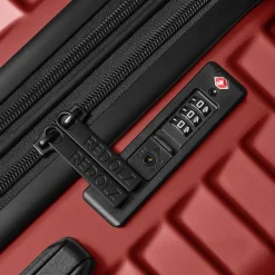 Redolz Hartgepäck|4-Rollen Koffer<Essentials 18 4 Rollen Trolley 76 cm mit Dehnfalte metallic-red shiny