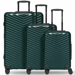 Online Redolz Essentials 18 4 Rollen Kofferset 3-teilig mit Dehnfalte Metallic-Green Shiny